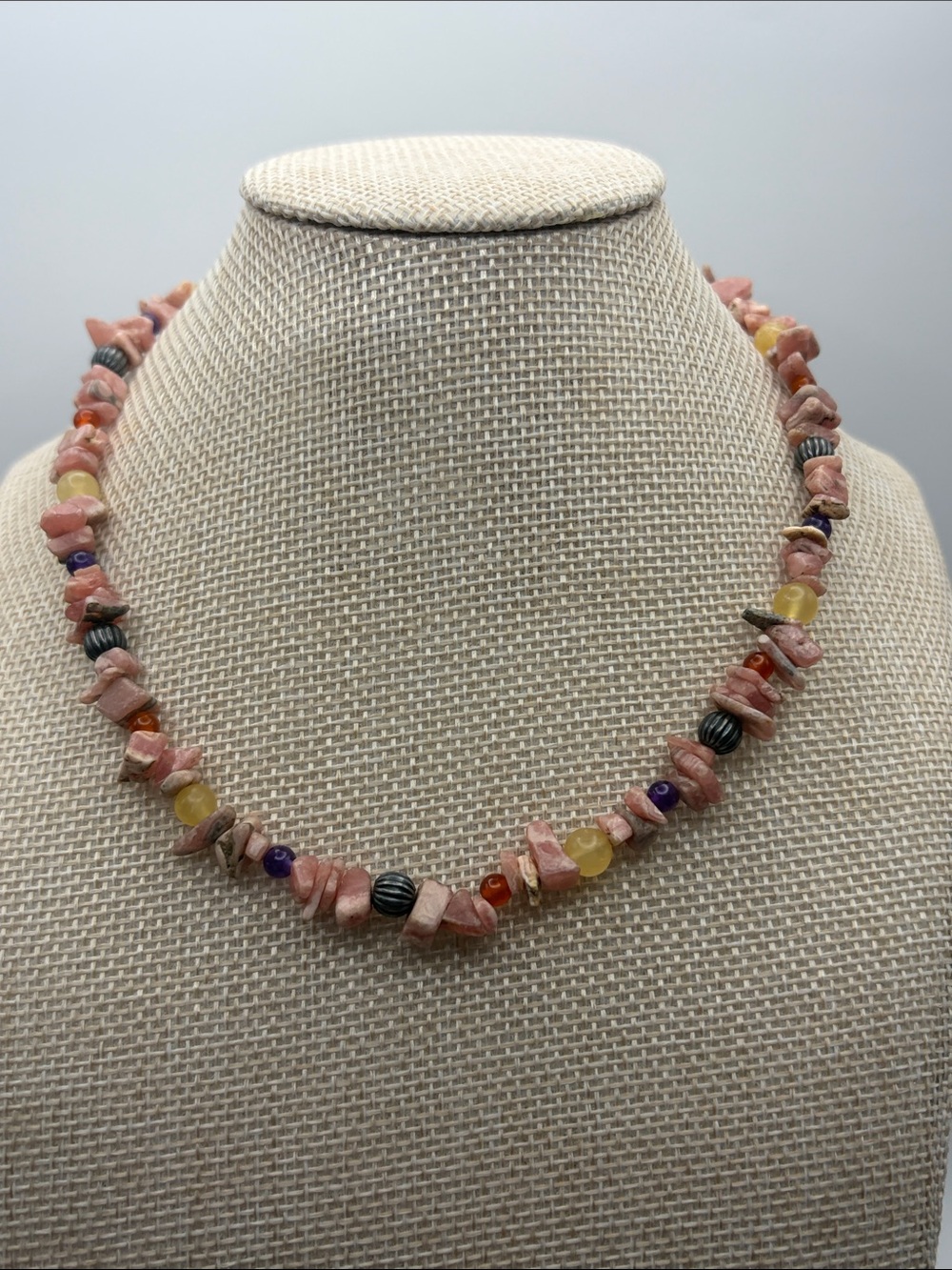 Carolyn Pollack Relios Sterling silver Rhodocrosite, Multi Stone Necklace